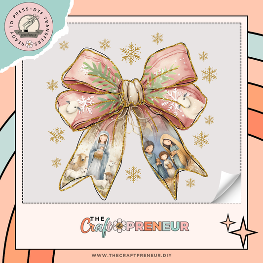 Nativity Scene Coquette Bow