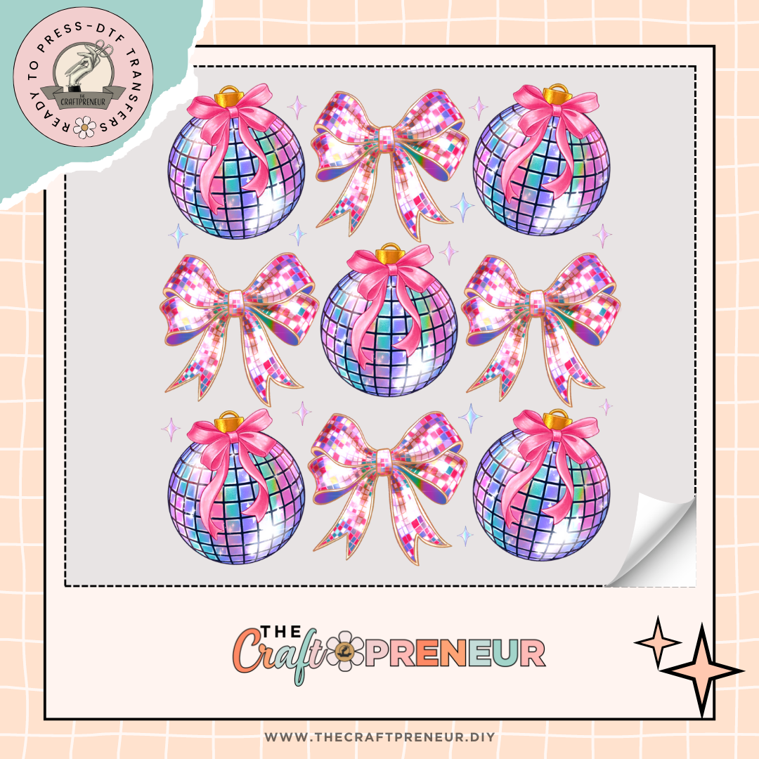 Coquette Bow Disco Ball Mash Up Transfer