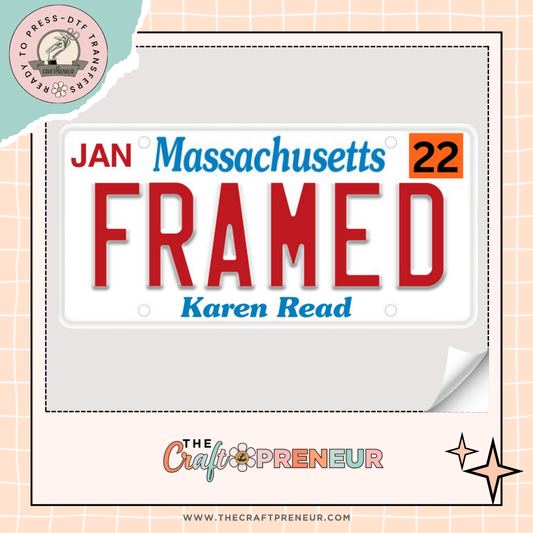 Karen Read Framed License Plate Transfer