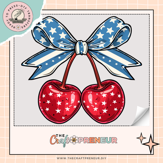 Patriotic Cherries Transfer