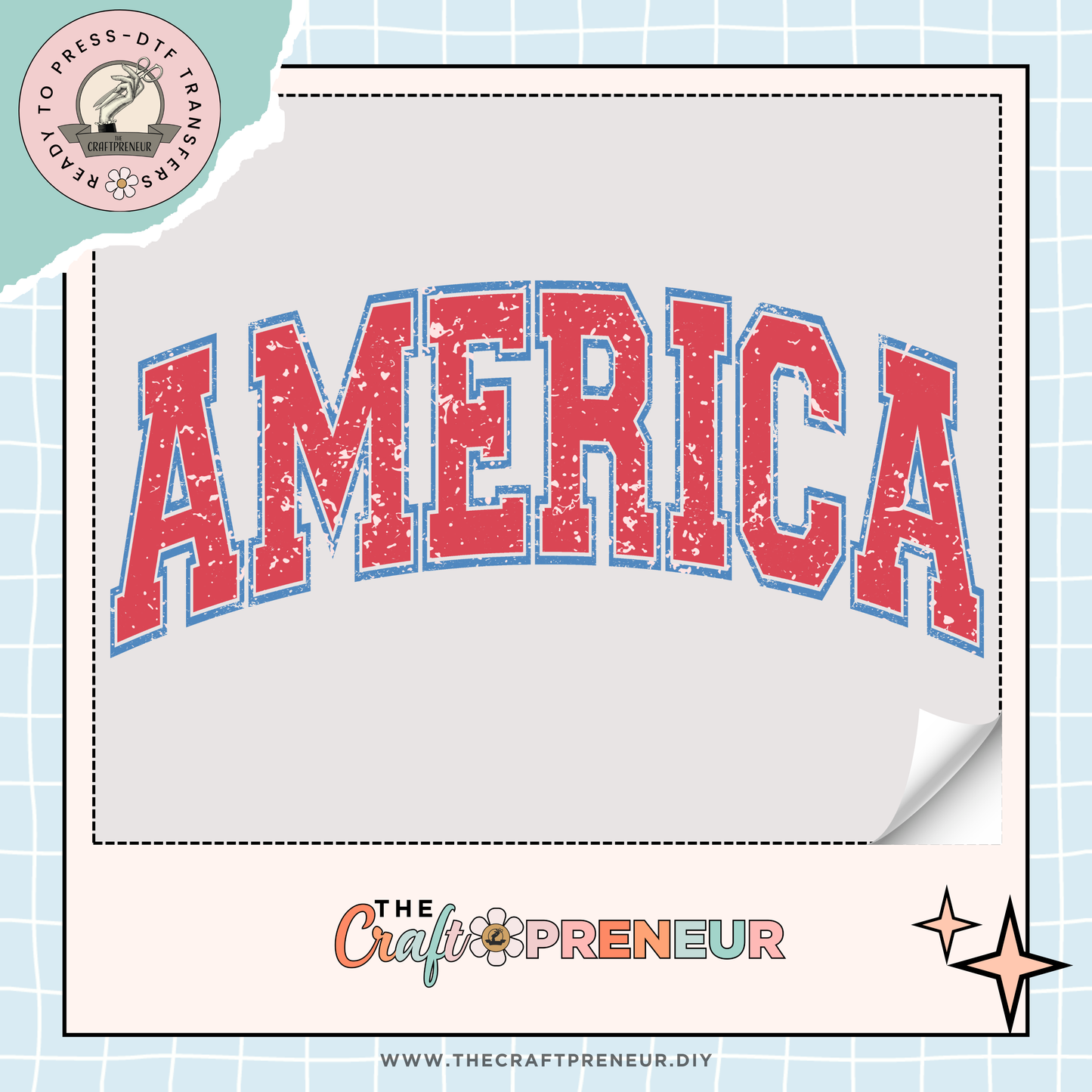 America (College Sweatshirt) Transfer