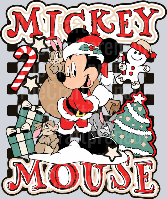 Mr. Mouse Christmas Tree Cake Front & Back (Back) DTF Transfer