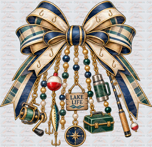 Hobbies_Fishing_Girly Fishing_Lake Life_Preppy_Coquette Bow_Charm Bow