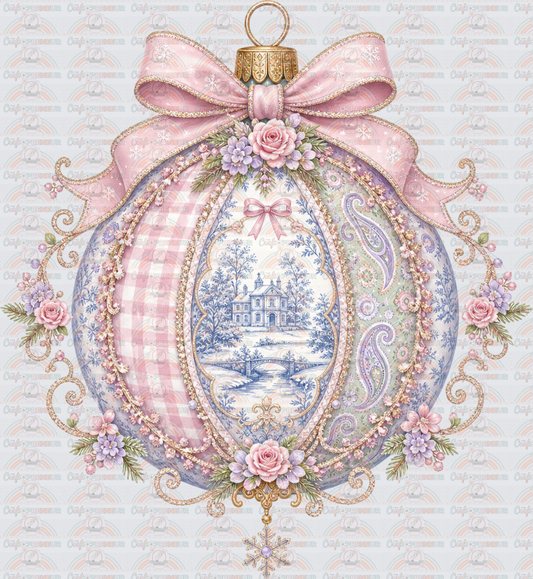 XMAS_Ornament_Pink Christmas_Girly_Bridgerton_Grand Millenial_Vintage_Preppy_Coquette Bow