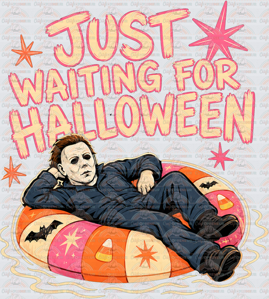 002_Halloween_Horror_Michael Myers_Summer_Preppy_Floatie_Just Waiting for Halloween_Brush Stroke