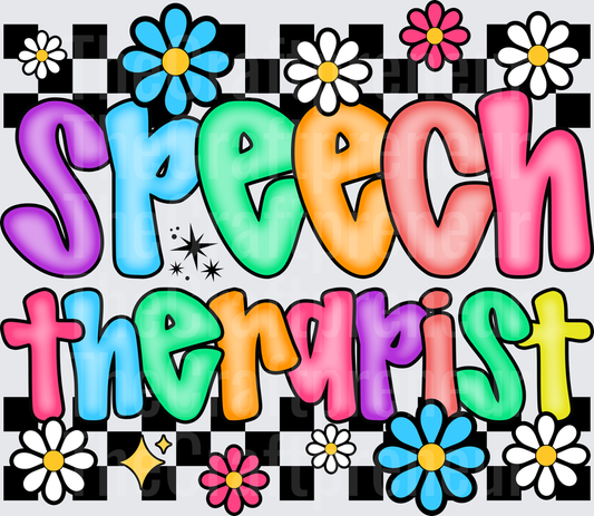 002_School_Teacher_B2S_Checkerboard_Retro_Typography_Speech Therapist
