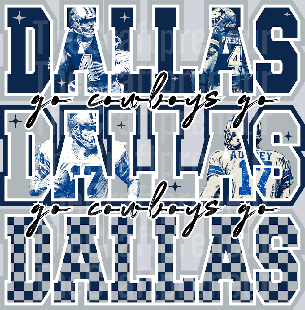 Dallas Cowboys Varsity Team Stack DTF Transfer