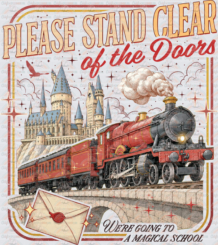 Books_Harry Potter_Hogwarts Express_Train_retro Frame_Please Stand Clear of the Doors_V1