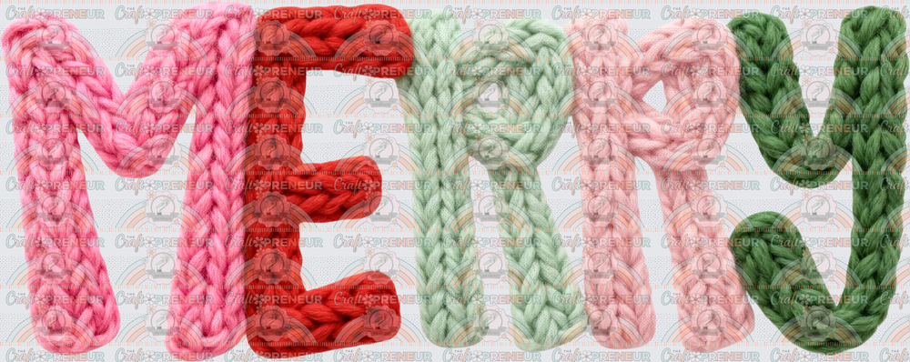 XMAS_Merry_Faux Yarn_Skinny_Crochet_Christmas_Pink Christmas