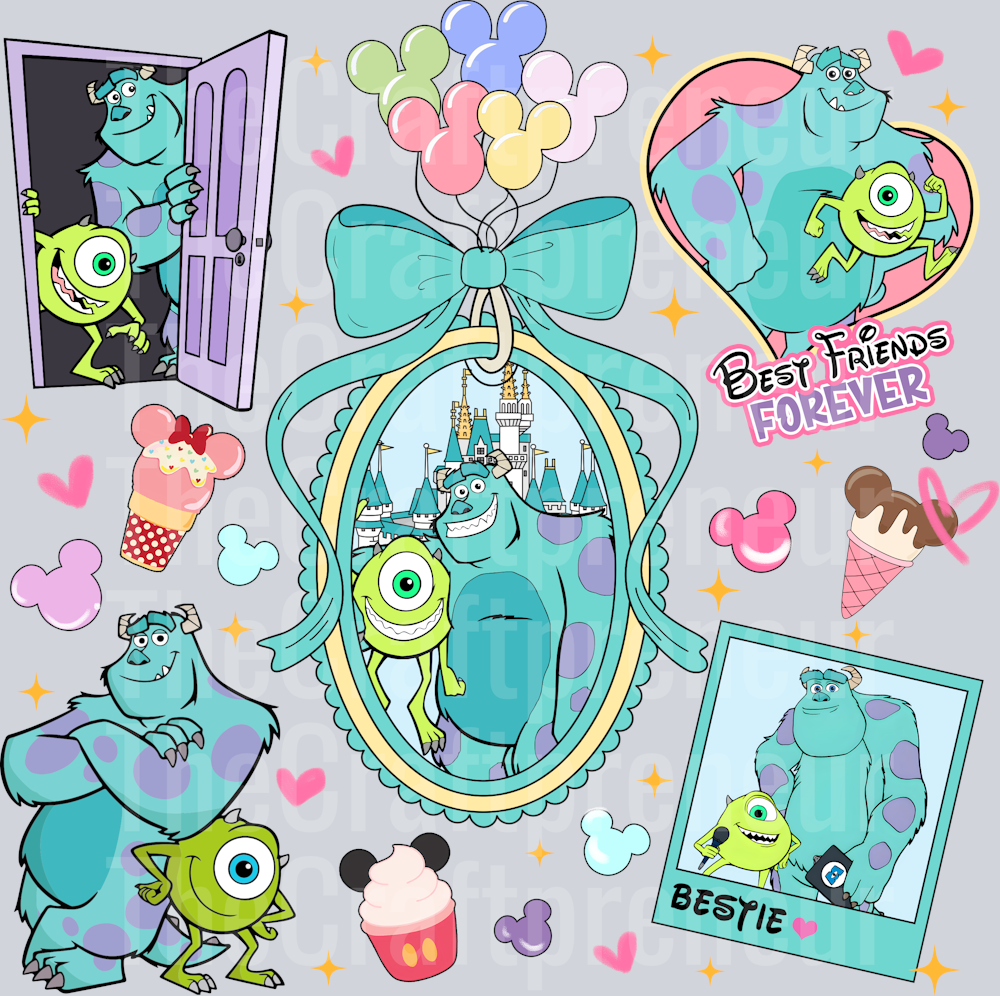 Monster Mashup Character Frame DTF Transfer