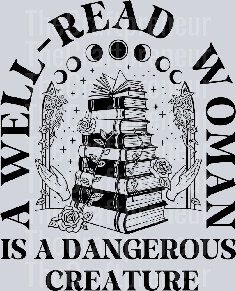 (Set!) Well Read Woman is Dangerous DTF Transfer (Black/Back)