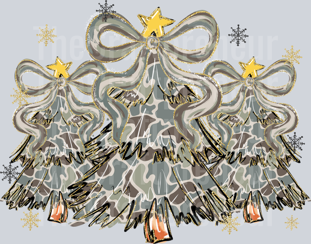 Camo Christmas Tree DTF Transfer