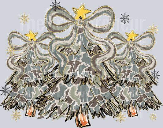 Camo Christmas Tree DTF Transfer
