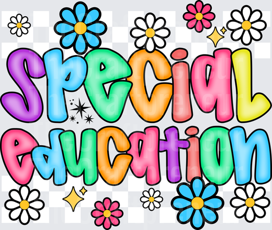 002_School_Teacher_B2S_Checkerboard_Retro_Typography_Special Education_Sped_White