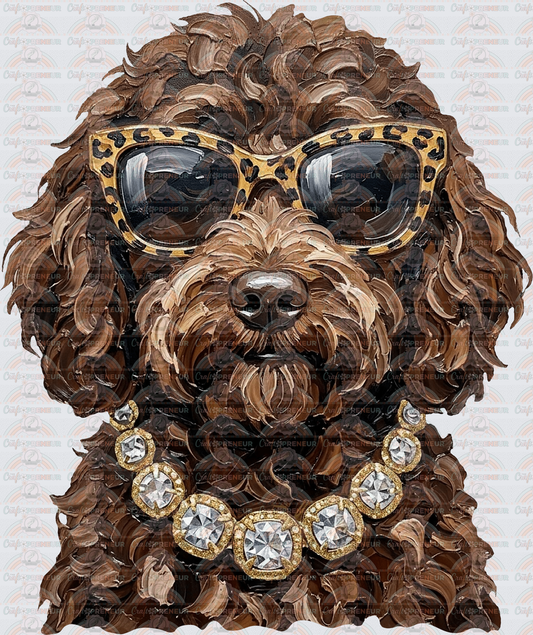002_Glam_Dogs_Diamond Necklace_Turquoise_Faux Paint_Sunnies_Doodle_Chocolate Doodle