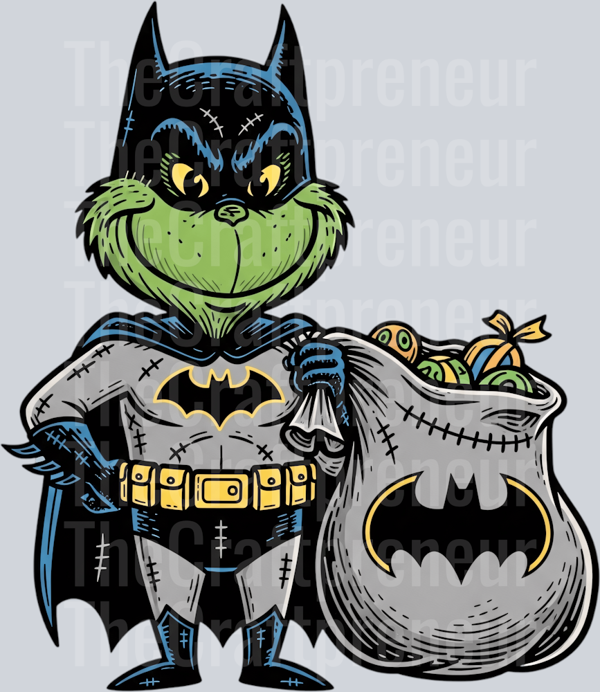 Batman & The Grinch Superhero DTF Transfer