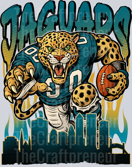 Jaguars Drip Skyline DTF Transfer