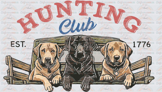 001_Hobbies_Hunting_Dogs_Hunting Club_Labrador Retever_Yellow Lab_Black Lab_Vintage_Retro_Pocket