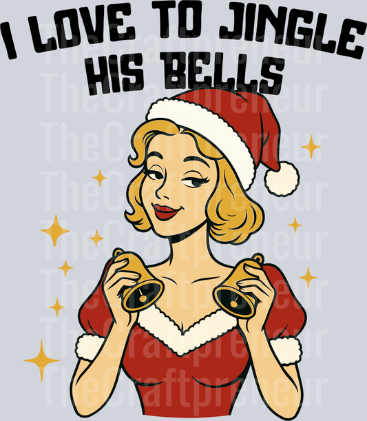 (Couples Set!) Jingle His Bells (Black) DTF Transfer