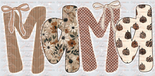 002_Family_Name Set_Fall_Autumn_Grandparent_Boho_Coquette Bow_Pumpkin_Microfloral_Mama