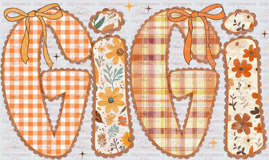 002_Family_Name Set_Fall_Autumn_Gingham_Coquette Bow_Preppy_Cottage Core_Gigi