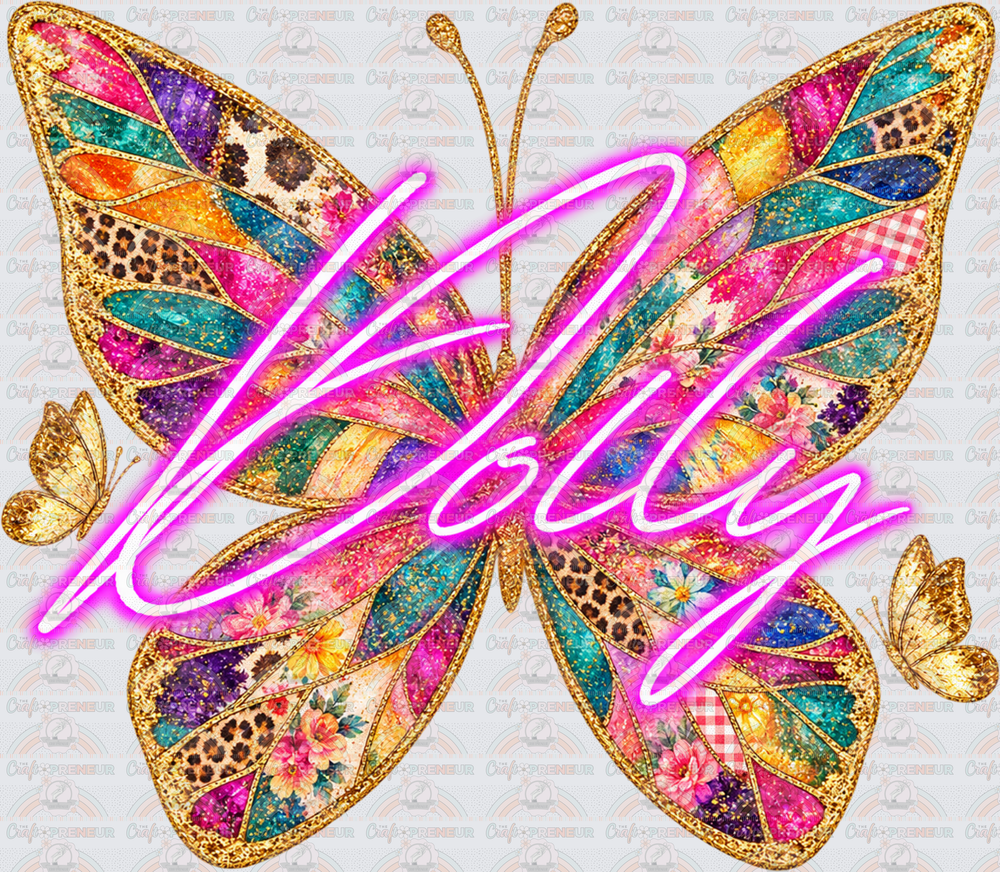 Music_Country Music_Dolly Parton_Butterfly_Stained Glass_Neon_Signature