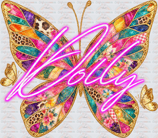 Music_Country Music_Dolly Parton_Butterfly_Stained Glass_Neon_Signature