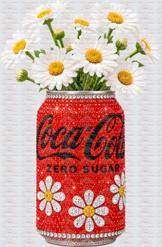 Drinks_Soda_Coca Cola_Coke Zero_Coke 0_Faux Rhinestone_Flowers_Daisies