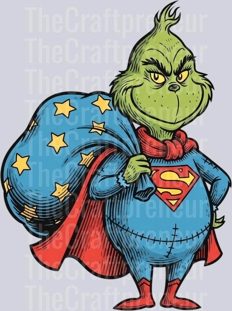 Superman & The Grinch Superhero DTF Transfer