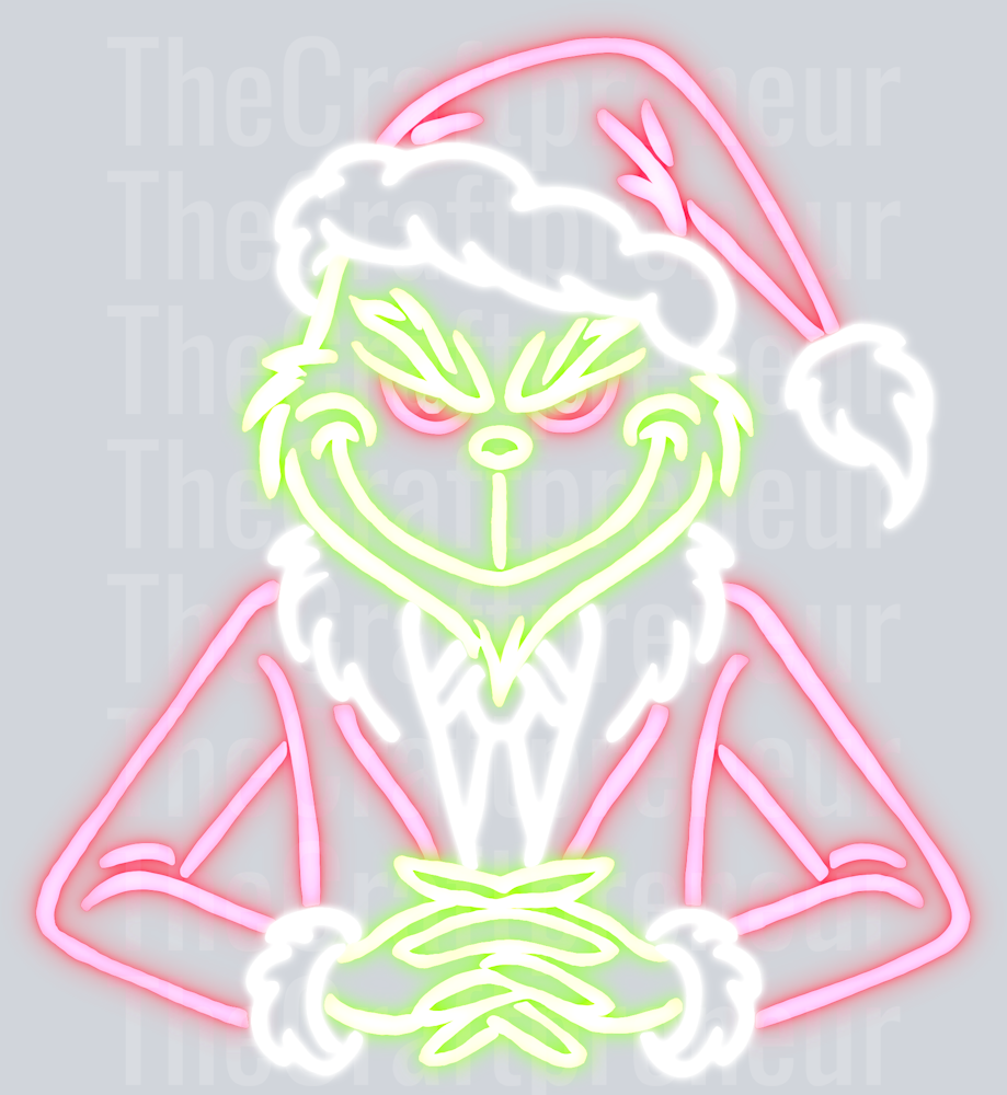 The Grinch Goes Neon DTF Transfer
