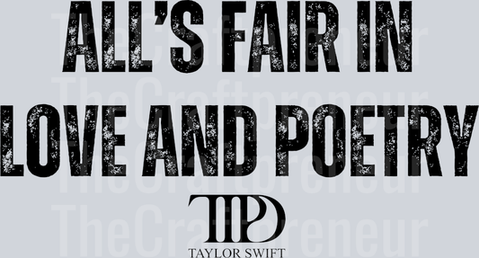 TS All is Fair Distressed Typography DTF Transfer