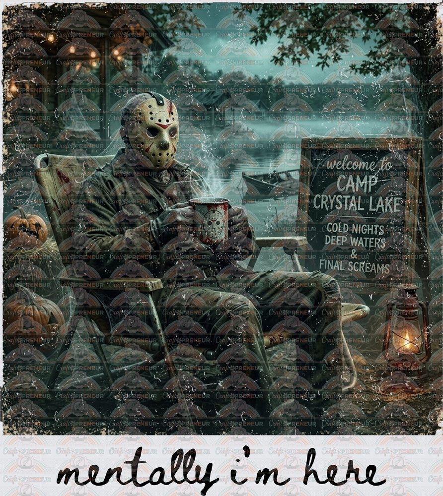 Halloween_Horror_Jason_Camp Crystal Lake_Mentally Im Here_Distressed