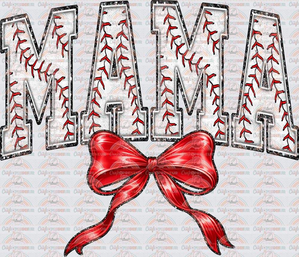 Sports_Baseball_Mama_Baseball Mom_Varsity_Faux Glitter_Coquette Bow