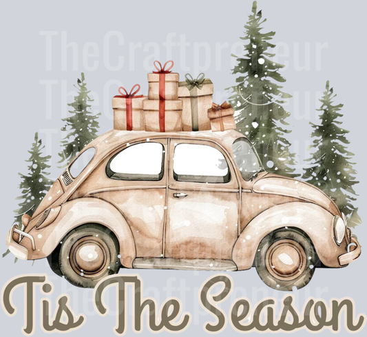 Vintage VW Christmas Tis the Season DTF Transfer