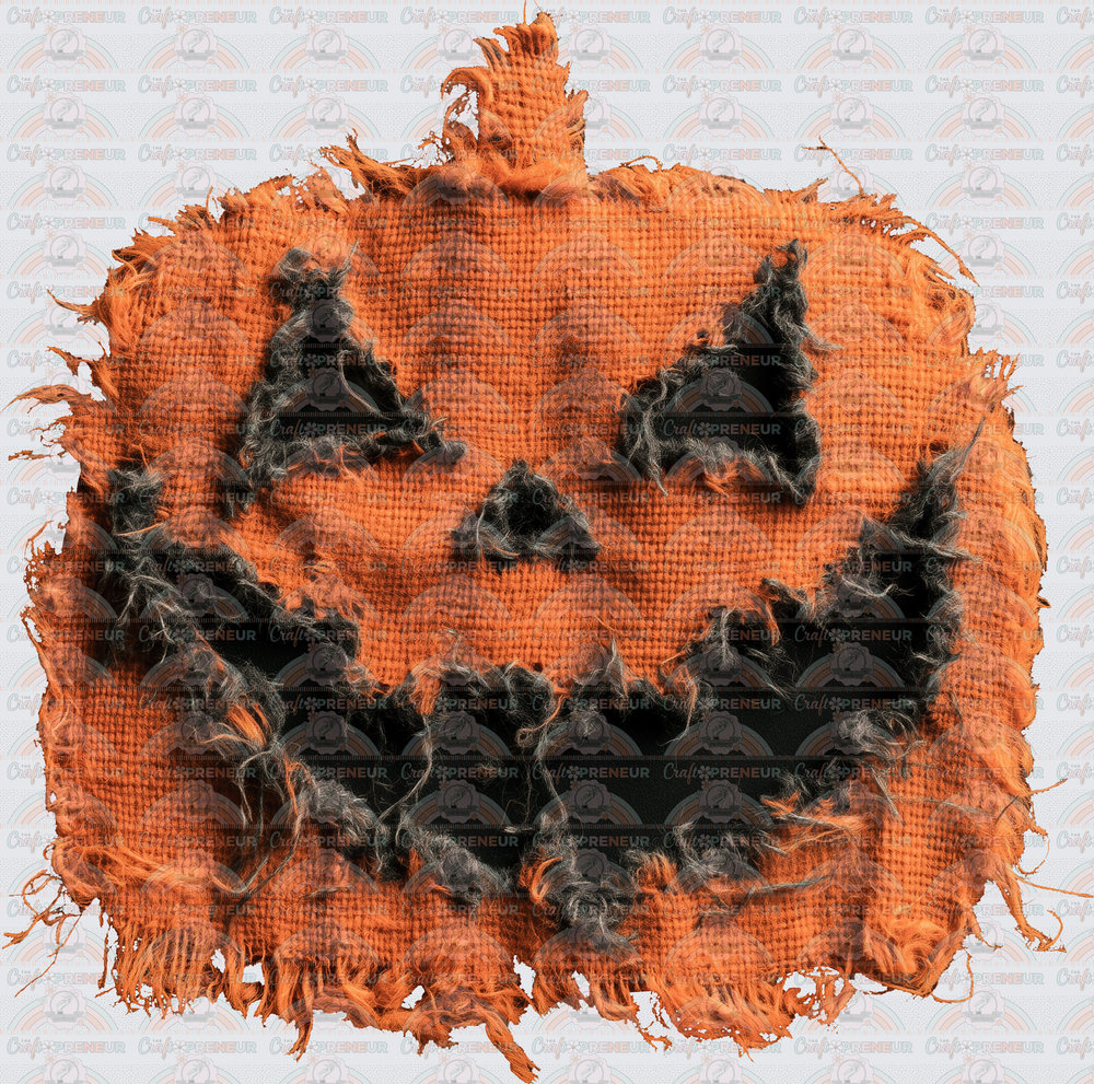 Halloween_Jack o Lantern_Faux Fabric_Pumpkin_Faux Embroidery_Fringe_Spooky Season