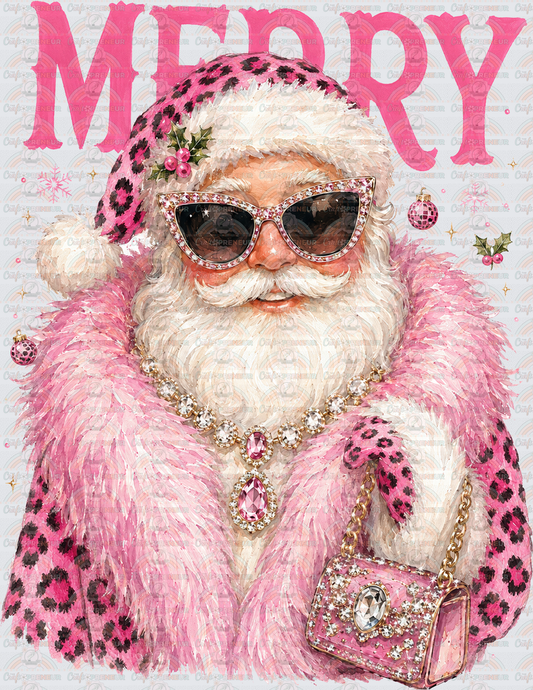 XMAS_Santa_Vogue_Merry_Glam_Cheetah_Fur_Purse_Diamonds_Sunny_Pink Christmas