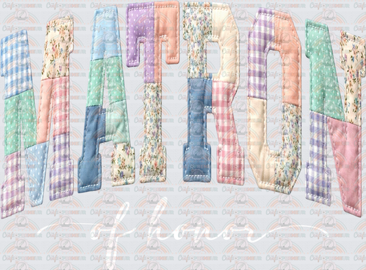 002_Family_Wedding_Bride_Famiily Set_Bridal Party_Patchwork_Preppy_Pastel_Varsity_Matron of Honor_White