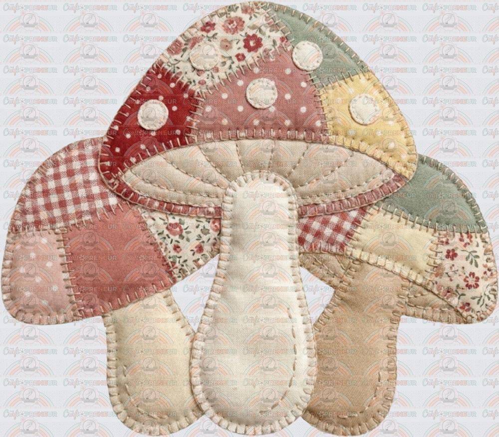 Fall_Plants_Mushroom_Faux Embroidery_Psychadelic_Hippie