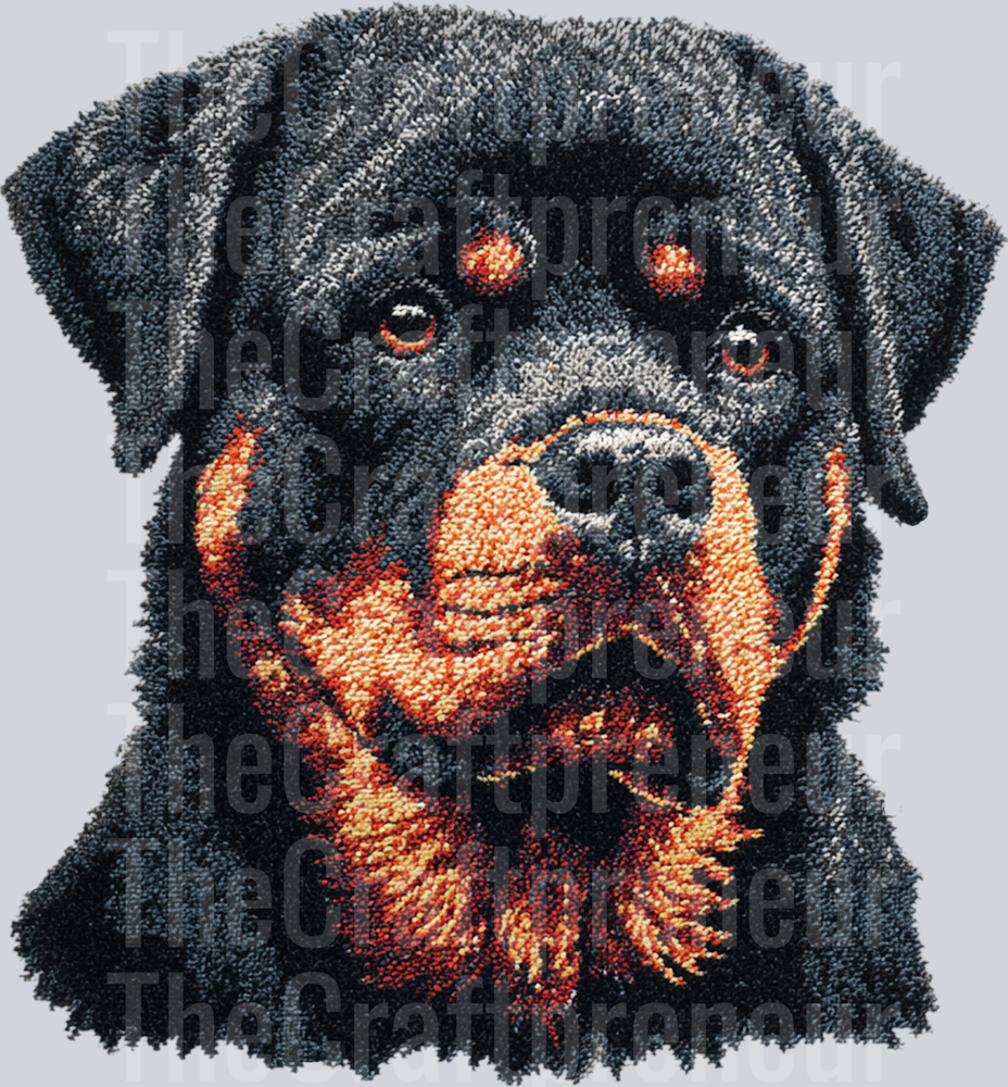 Rottweiler Latch Hook Dog DTF Transfer