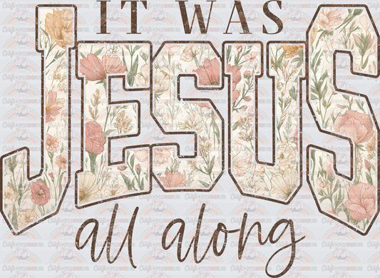 002_Faith_Varsity_Floral_Boho_Bible Verse_Set_It was Jesus All Along_Dark