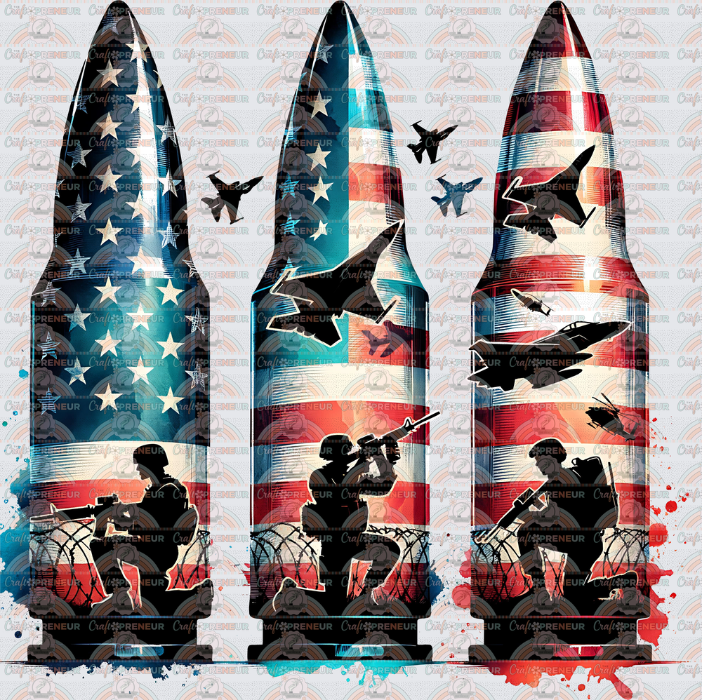 USA_Military_Bullets_Soldiers_Silhouette_Barbed Wire_RWB_Guns_2A