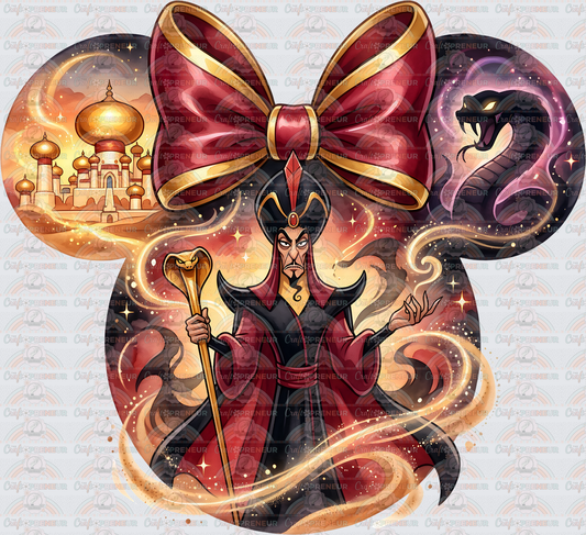 002_Disney_Villains_Mouse Ear_Minnie Ears_Watercolor_Aladdin_Jafar