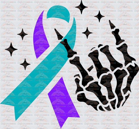 001_Causes_Suicide Prevention Awareness_September Causes_Ribbon_Typography_Purple Teal Ribbon_Front_Skeleton