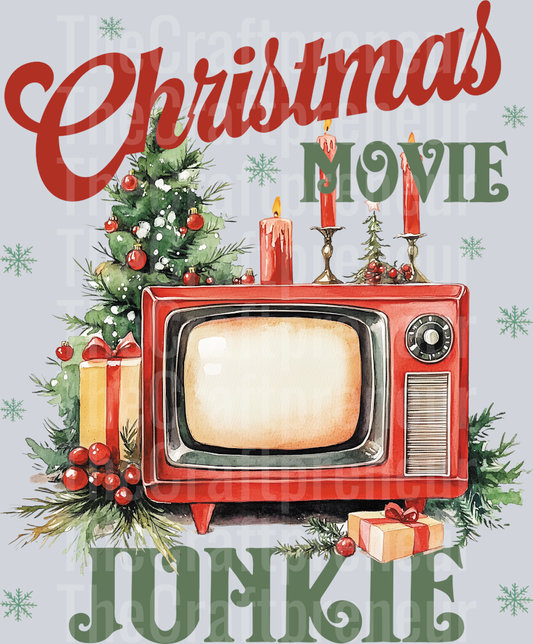 Christmas Movie Junkie DTF Transfer