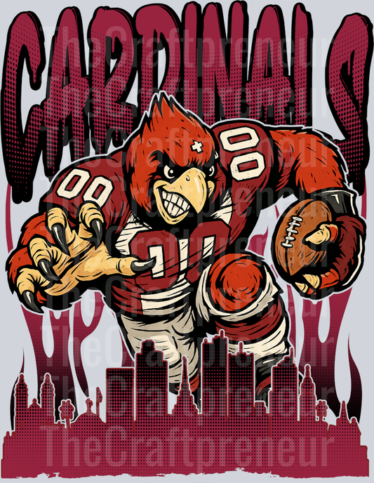 Cardinals Drip Skyline DTF Transfer