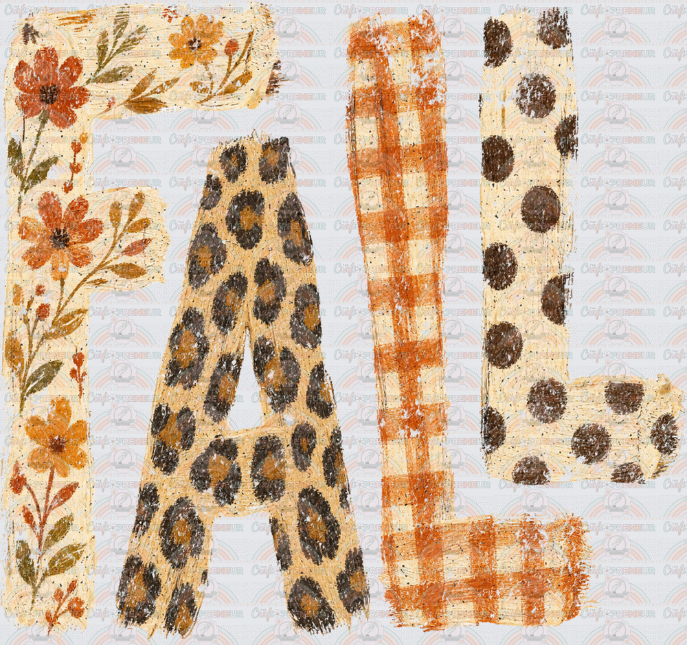 Fall_Distressed_Gingham_Cheetah_Tall Letter_Typography