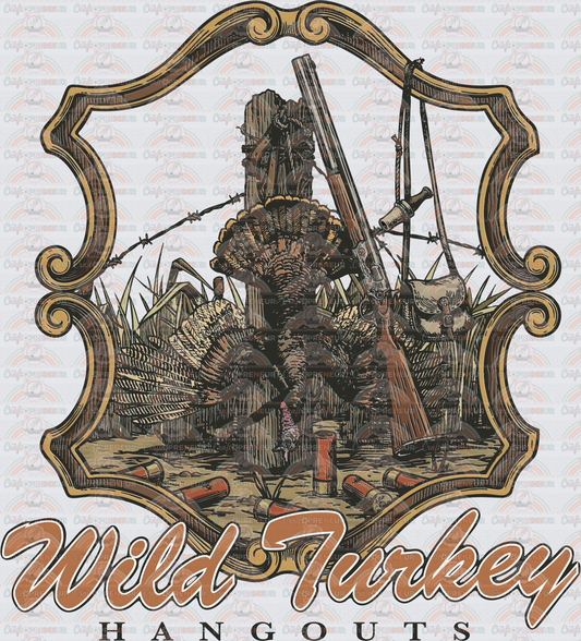 001_Hunting_Wild Turkey_Hangout_Unisex_Vintage_Retro_Dark_Back