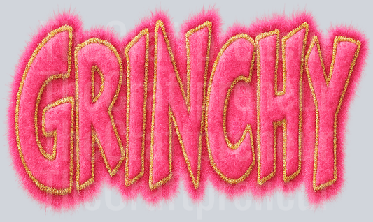 Fuzzy Pink Grinchy DTF Transfer