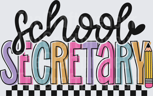 002_School_Jobs_Retro_Checkerboard_Tall Letter_Typography_Admin_School Secretary