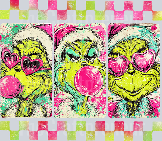 Preppy Grinch Vans Bubble Pop DTF Transfer
